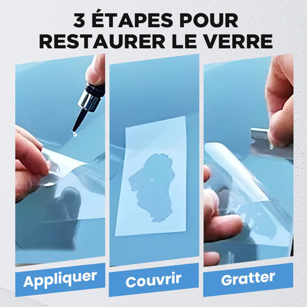 Kit de Réparation de Verre Fissuré – Résultat Invisible en 20 Min, Facile à Utiliser